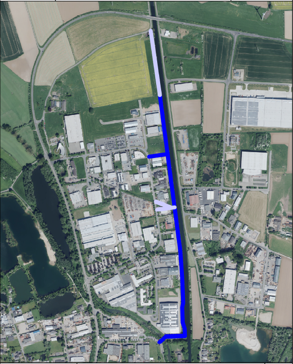 Übersicht Radwegeverbindung an der Wasserstraße "Spoykanal"