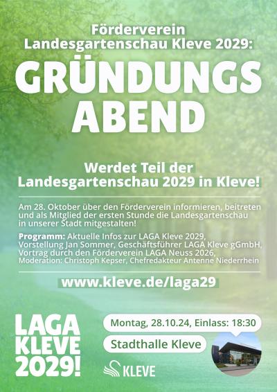 Poster Grüdnungsabend Förderverein LAGA Kleve 2029