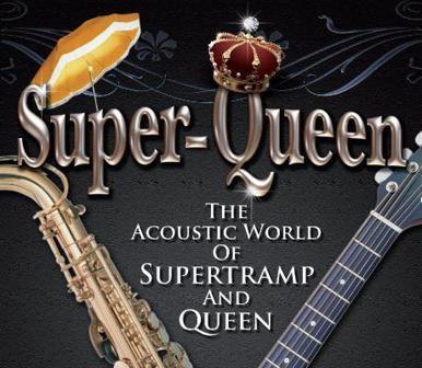 Logo der Band "SuperQueen" mit Krone und Gitarre